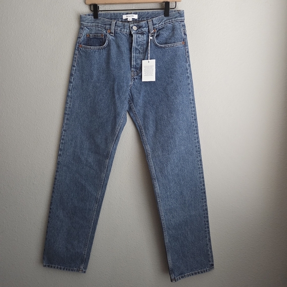 Sporty & Rich Vintage Fit Straight Leg Denim in Medium Blue size 28 NWT - Picture 7 of 15